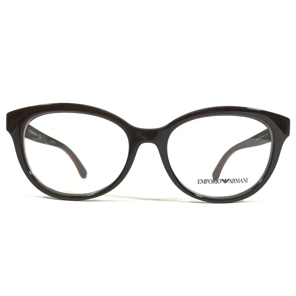 Emporio Armani Eyeglasses Frames EA3104 5561 Dark Brown Red Cat Eye 54-17-140